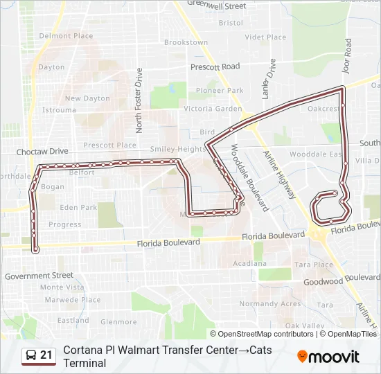 21 Bus Line Map