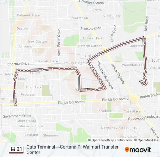 21 Bus Line Map