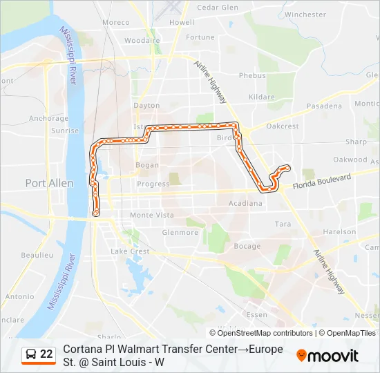 22 Bus Line Map