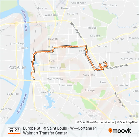 22 Bus Line Map