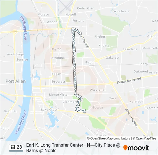 23 Bus Line Map