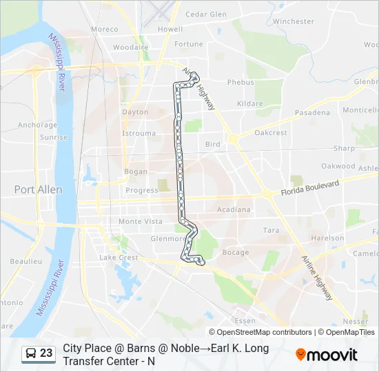 23 Bus Line Map