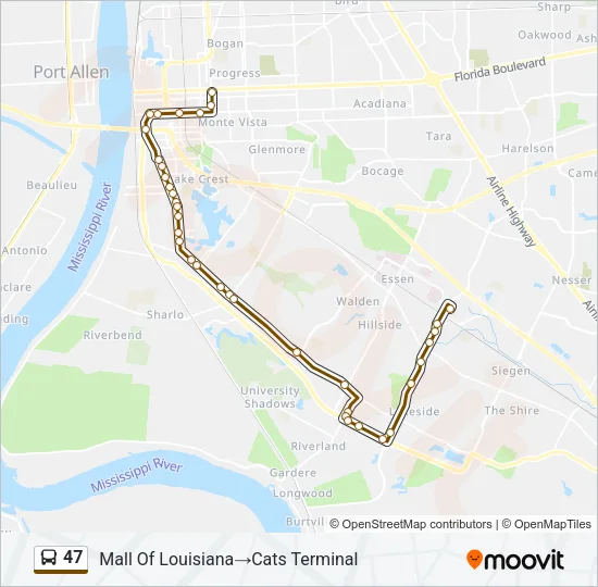 47 Bus Line Map