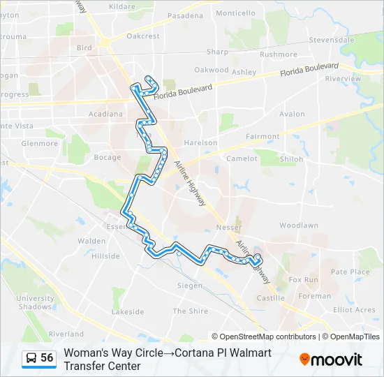 56 Bus Line Map