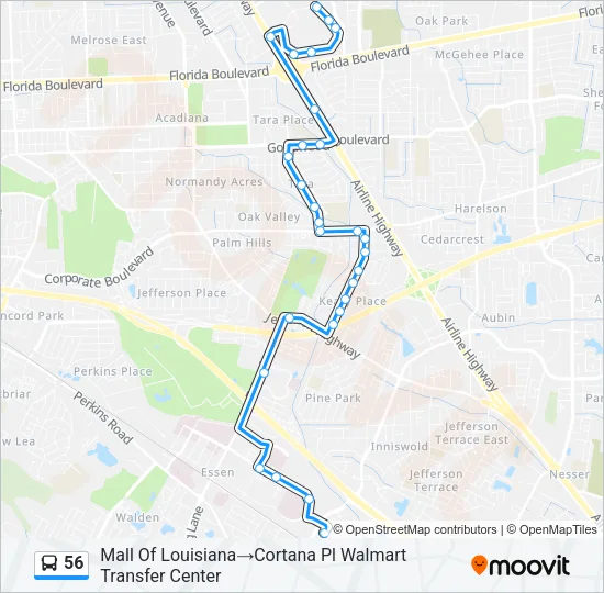 56 Bus Line Map