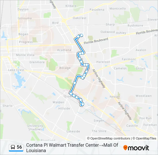 56 Bus Line Map