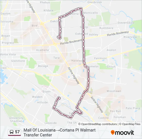 57 Bus Line Map