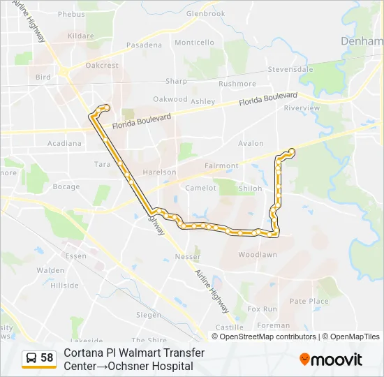 58 Bus Line Map