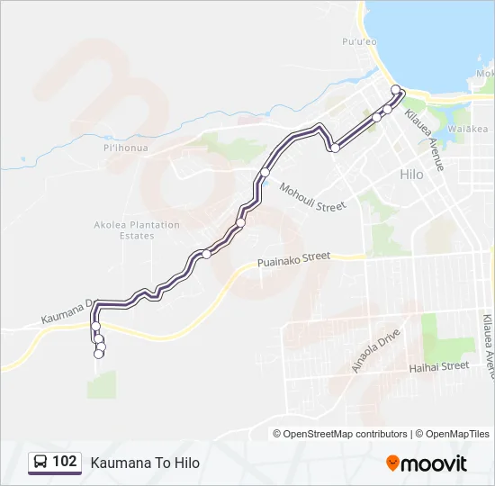 102 Bus Line Map