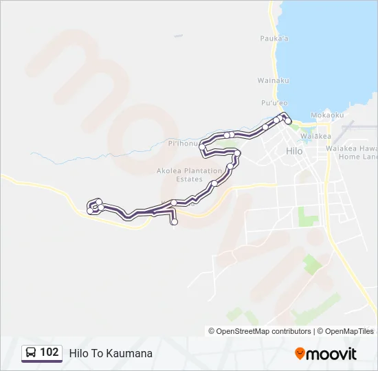 102 Bus Line Map