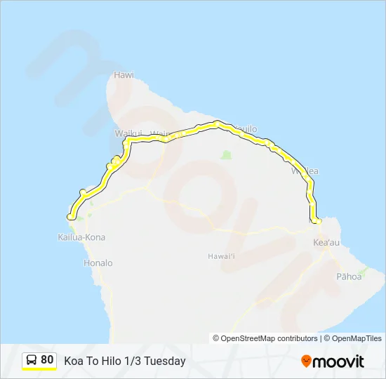80 Bus Line Map