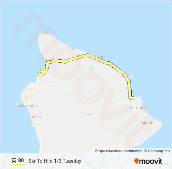 80 Bus Line Map