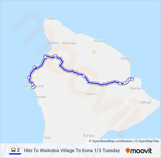 2 Route Schedules, Stops & Maps Hilo To Waikoloa Village To Kona 1/3