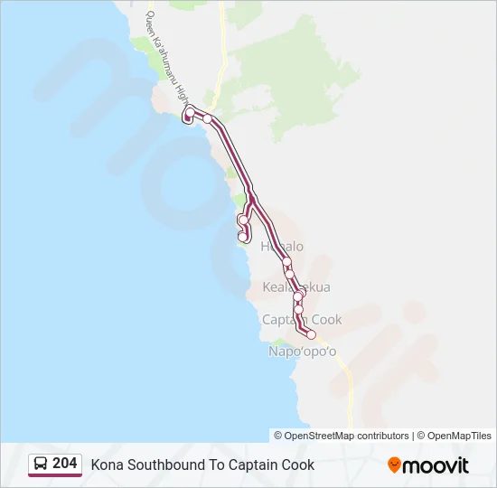 204 Bus Line Map