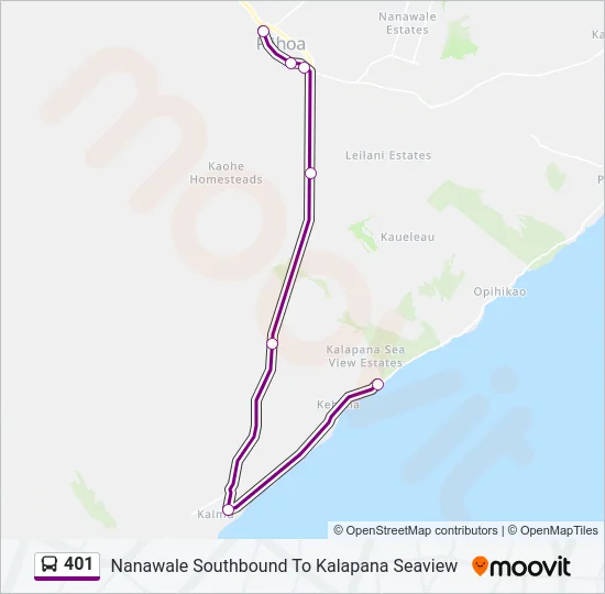 401 Bus Line Map