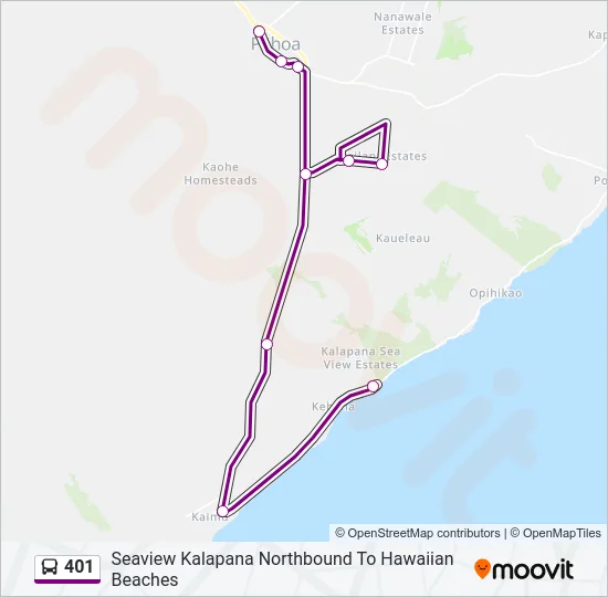 401 Bus Line Map