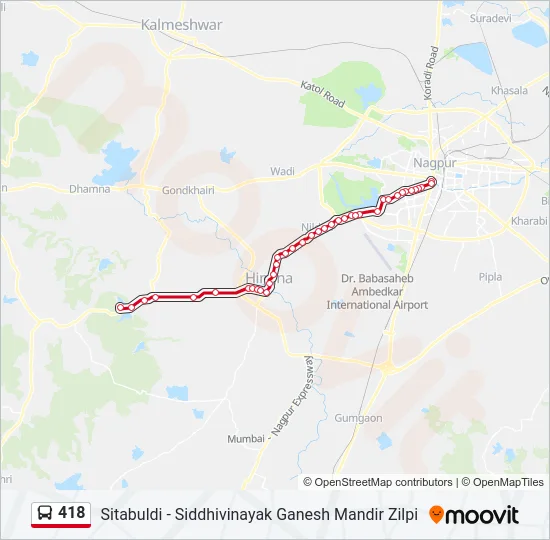 418 Bus Line Map
