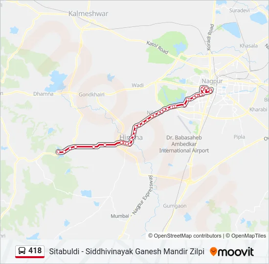 418 Bus Line Map