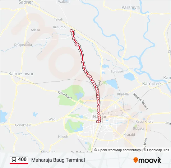 400 Bus Line Map