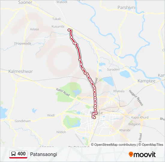 400 Bus Line Map