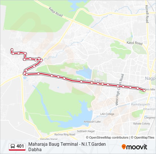 401 bus Line Map