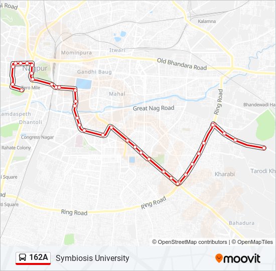 162A bus Line Map