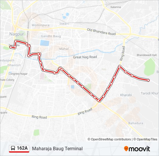 162A bus Line Map