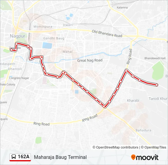 162A Bus Line Map