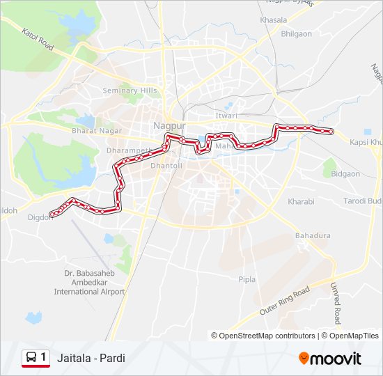 1 bus Line Map