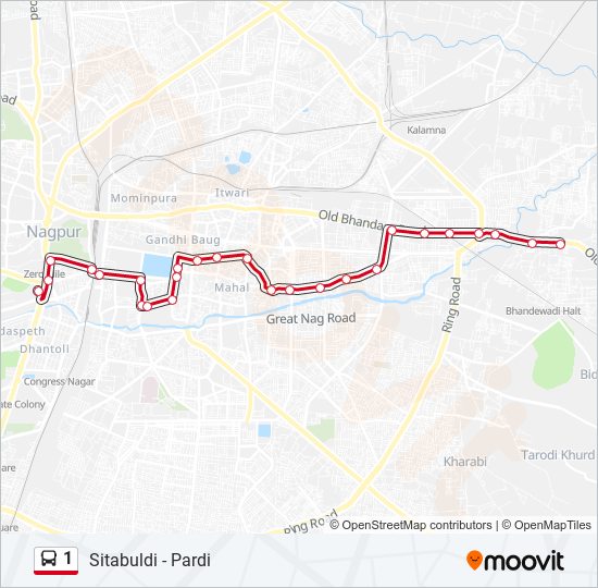 1 bus Line Map