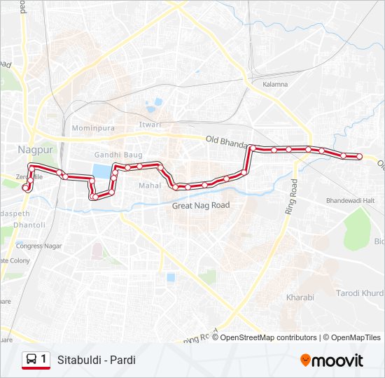 1 bus Line Map