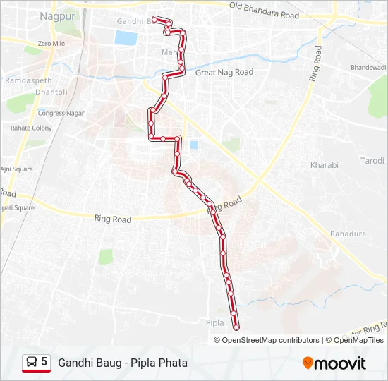 5 Bus Line Map