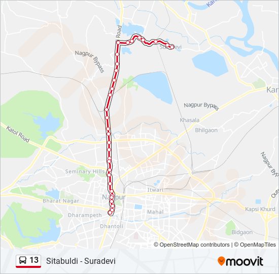 13 bus Line Map