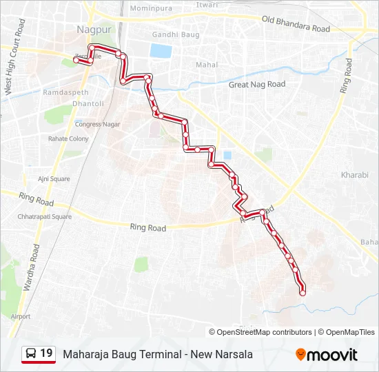 19 Bus Line Map