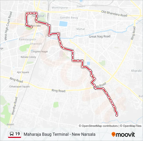 19 Bus Line Map