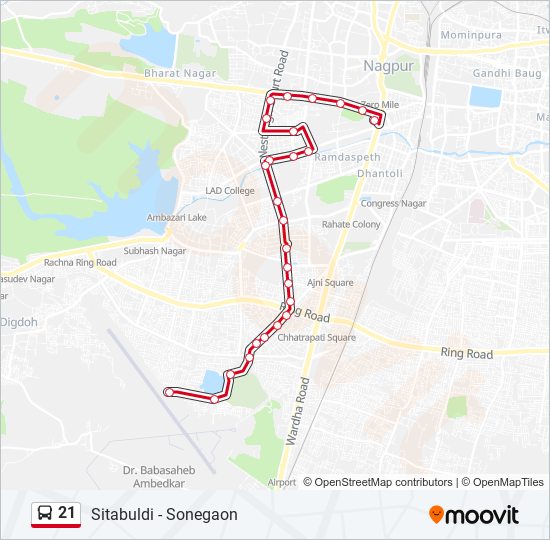 21 bus Line Map