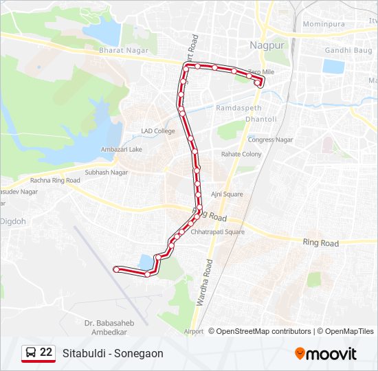 22 bus Line Map