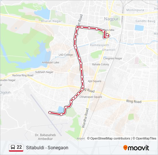 22 bus Line Map