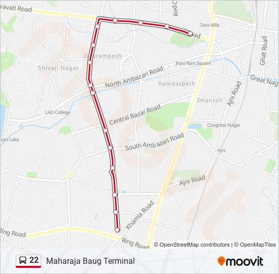 22 bus Line Map