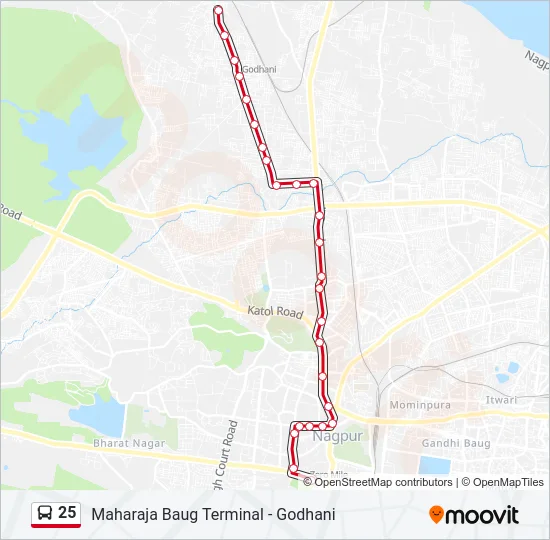 25 Bus Line Map