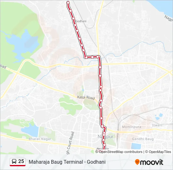 25 Bus Line Map