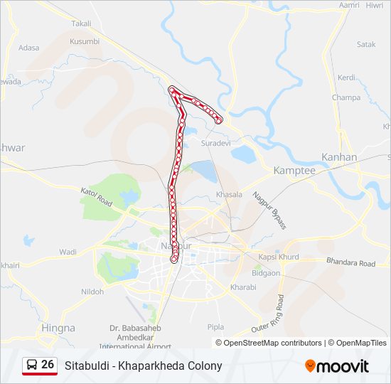 26 bus Line Map