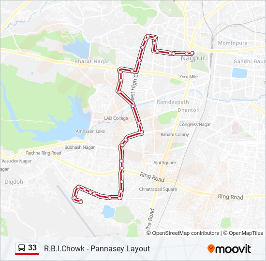 33 bus Line Map