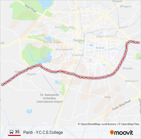 35 bus Line Map