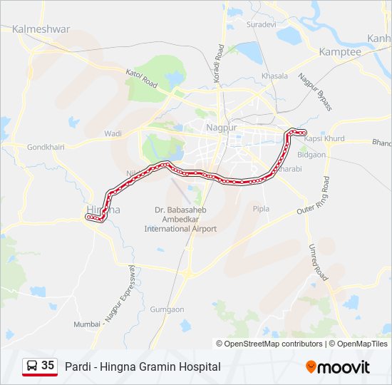 35 bus Line Map