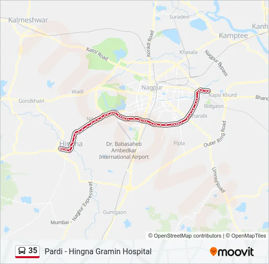 35 Bus Line Map