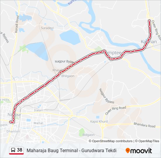 38 bus Line Map