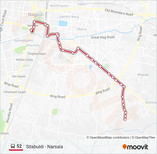 52 Bus Line Map