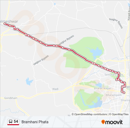 54 Bus Line Map