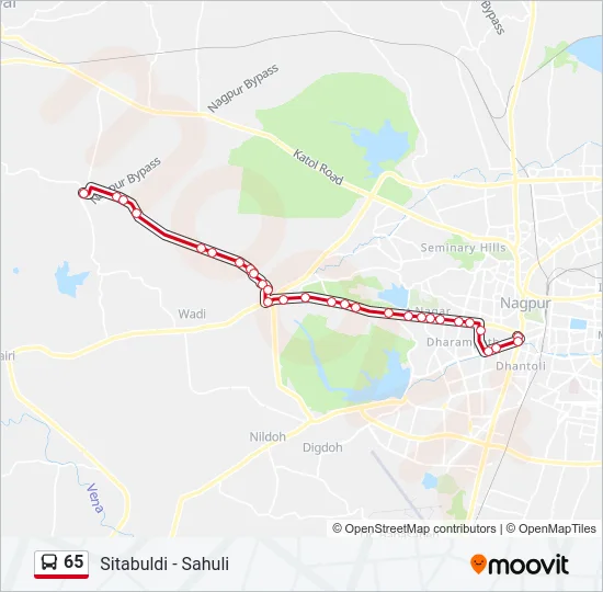 65 Bus Line Map